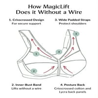 Блясък Пълна Фигура Плюс Размер Магическифт Предно Затваряне Стойка Обратно Сутиен Без Жици 1265