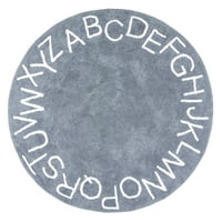 нулум деца пере кръг азбука зона килим, 4', Лилаво