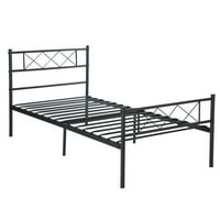 Двойно легло, метална рамка за детско легло, с табла и степенка, Черно