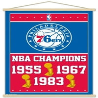 Philadelphia 76ers - Шампионски плакат за стена с бутални щифтове, 14.725 22.375