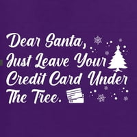 Wild Bobby, Уважаеми Дядо Коледа, просто оставете вашата кредитна карта Коледна униза на екипажа графична суичър, лилав, голям
