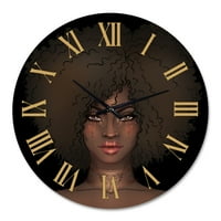 Портрет На Афроамериканка-Модерен Стенен Часовник