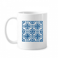 Talavera Blue Patcher Flower Ilustration Mug Pottery Cerac Coffee Porcelain Cup Максимални съдове