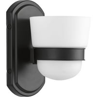 Инде Колекция Едно-Светло Матово Черно Гравирано Опал Стъкло Модерна Баня Суета Светлина