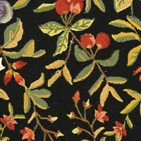 Челси Даника Флорална вълна килим, черно, 4 '4' кръг