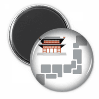 Сгради от тухлени плочки Традиционно японско резиденция хладилник магнит декорация значка за украса