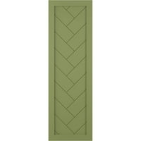Екена Милуърк 12 в 43 ч вярно Фит ПВЦ един панел Рибена кост модерен стил фиксирани монтажни щори, мъх зелено
