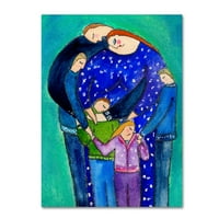 Търговска марка изобразително изкуство 'три момчета и едно момиче семейство голяма дива' платно изкуство от Виан