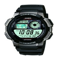 Касио Мъжко световно време Спортен часовник с черна смола каишка АЕ1000В-1БВКФ