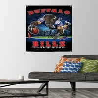 Buffalo Bills - Плакат за стена на крайната зона с бутални щифтове, 22.375 34
