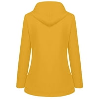 Frehsky зимни палта за жени жени водоустойчив дъжд дъждовен плътно качулка яке ветроустойчиво палто плюс женско палто качулки за жени жълто