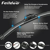 Feildoo in & in Windshield чистачки за чистачки, подходящи за GMC W напред 20 & 20 Premium Hybrid Wiper Bongetame за J U Hook Arm Arm, предния прозорец на автомобила