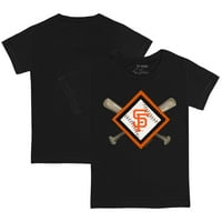 Детска мъничка ряпа черна тениска на San Francisco Giants Diamond Cross Bats