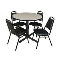 Регентство Cain Round Breakroom Table с столове за ресторант, подреждащ се