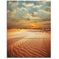 Дизайнерско изкуство Червена пустиня под синьо облачно небе - графично изкуство на опаковано платно