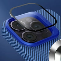 Покритие на Jiahe за iPhone Pro, съвместим с калъф Magsafe, тънки ударни въглеродни влакна анти-скач с пълна камера на камерата на камерата калъф, лилаво