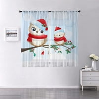 Beiwei xmas tulle window curtain voile лечение на прозорци чисти прозорец завеси прът ПОДКЛА ПАНЕЛ ПАНЕЛ СТИЛ-F W: 24 H: 59