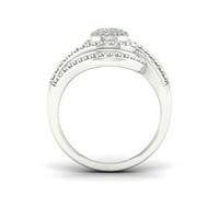 1 10к ТДВ диамант 10к Бяло Злато байпас годежен пръстен