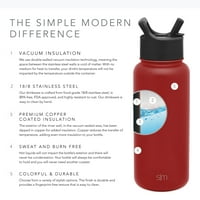 Прости модерни 40оС върха вода бутилки със слама капак-вакуумно изолиран барабан двойна стена пътуване чаша неръждаема стомана колба блясък: Аврора