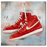 Уинууд студио платно висящи маратонки Мода и глем обувки стена изкуство платно печат червено червено 20х20