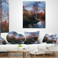 Дизайнарт горска река през пролетта - възглавница за снимка на пейзаж-16х16