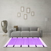 Ahgly Company Indoor Rectangle Abstract Purple Contemporary Area Rugs, 7 '9'