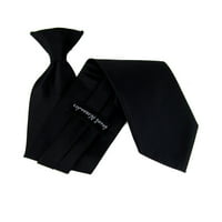 BuyyOourties - Черно - Мъжки солиден клип на вратовръзка