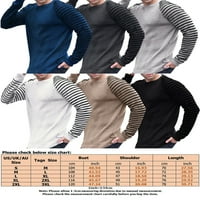 Предни разговори мъже трикотажни сплайсирани пуловер вафли цветен блок джъмпер върхове мъжки райета празничен пуловер сив xl