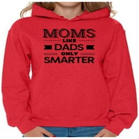 Неудобни стилове Женски майки като татковци само по -интелигентни графични качулки върхове черен подарък за мама